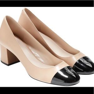 Cole Haan DAWNA GRAND PUMP - beige and black cap-toe sz 7.5 EUC!